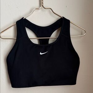 Nike Women's Black Sports Bra with White Logo